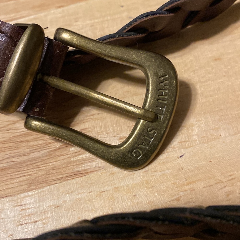 Leather belt White Stag 45 inches - Picture 2 of 5
